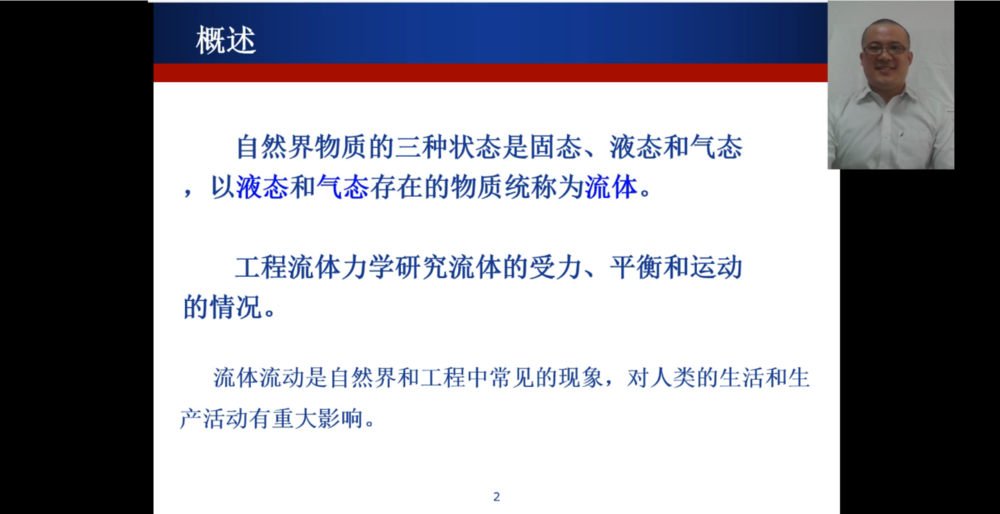 圖2.工學(xué)院劉建新老師在線教授《流體力學(xué)》課